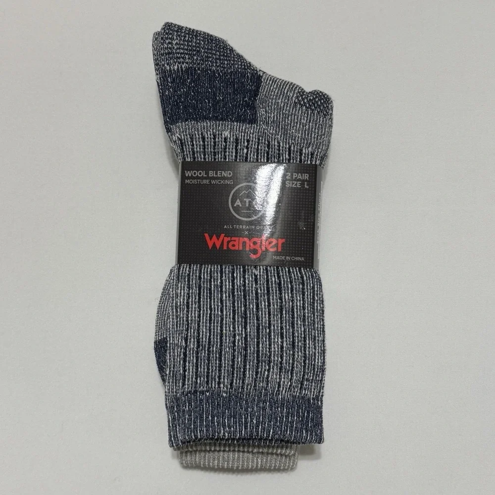 WRANGLER Mens Socks Crew ATG All Terrain Gear Boot Wool 2 Pair Shoe Size 9-13